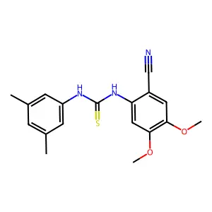 N-(2-cyano-4,5-dimethoxyphenyl)-N'-(3,5-dimethylphenyl)thiourea structure