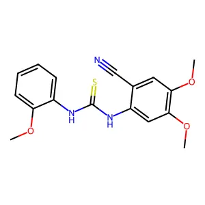 N-(2-cyano-4,5-dimethoxyphenyl)-N'-(2-methoxyphenyl)thiourea structure