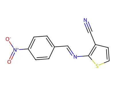 2-[(4-Nitrophenyl)methylideneamino]thiophene-3-carbonitrile structure