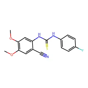 N-(2-cyano-4,5-dimethoxyphenyl)-N'-(4-fluorophenyl)thiourea structure