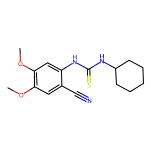 N-(2-cyano-4,5-dimethoxyphenyl)-N'-cyclohexylthiourea structure