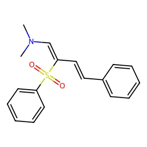 N,N-dimethyl-4-phenyl-2-(phenylsulfonyl)-1,3-butadien-1-amine structure