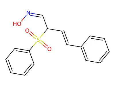 N-[2-(benzenesulfonyl)-4-phenylbut-3-enylidene]hydroxylamine structure