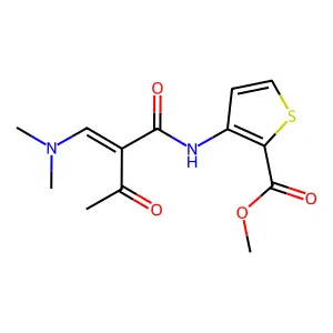 Methyl 3-{[2-acetyl-3-(dimethylamino)acryloyl]amino}-2-thiophenecarboxylate structure