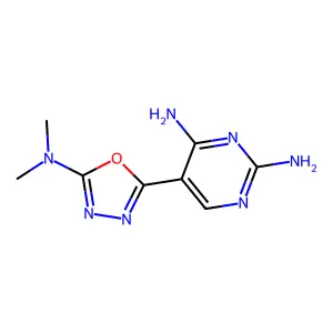 5-[5-(Dimethylamino)-1,3,4-oxadiazol-2-yl]pyrimidine-2,4-diamine structure