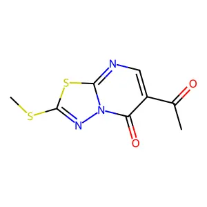6-acetyl-2-(methylsulfanyl)-5H-[1,3,4]thiadiazolo[3,2-a]pyrimidin-5-one structure