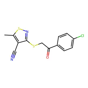 3-{[2-(4-Chlorophenyl)-2-oxoethyl]sulfanyl}-5-methyl-4-isothiazolecarbonitrile structure
