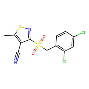 3-[(2,4-Dichlorobenzyl)sulfonyl]-5-methyl-4-isothiazolecarbonitrile structure