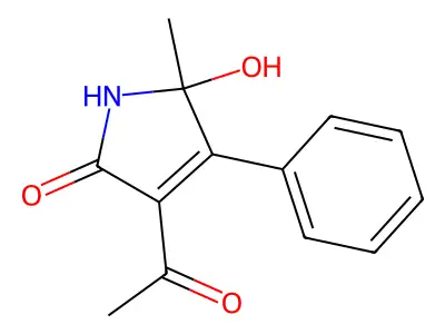 3-acetyl-5-hydroxy-5-methyl-4-phenyl-1,5-dihydro-2H-pyrrol-2-one structure