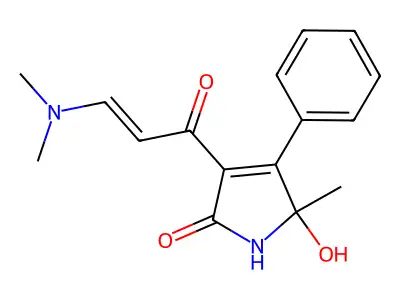3-[3-(dimethylamino)prop-2-enoyl]-5-hydroxy-5-methyl-4-phenyl-1H-pyrrol-2-one structure