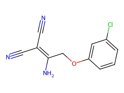 2-[1-Amino-2-(3-chlorophenoxy)ethylidene]-malononitrile structure