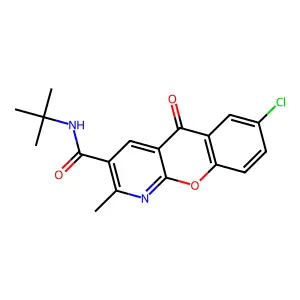 N-(tert-butyl)-7-chloro-2-methyl-5-oxo-5h-chromeno(2,3-b)pyridine-3-carboxamide structure
