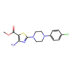 Methyl 4-amino-2-[4-(4-chlorophenyl)piperazino]-1,3-thiazole-5-carboxylate structure