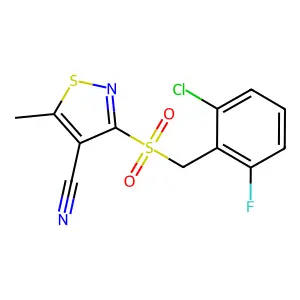 3-[(2-Chloro-6-fluorobenzyl)sulfonyl]-5-methyl-4-isothiazolecarbonitrile structure