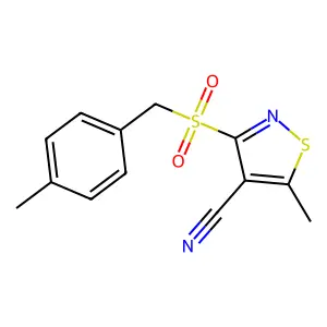 5-Methyl-3-[(4-methylbenzyl)sulfonyl]-4-isothiazolecarbonitrile structure