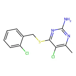 5-Chloro-4-[(2-chlorobenzyl)sulfanyl]-6-methyl-2-pyrimidinamine structure