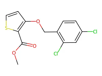 Methyl 3-[(2,4-dichlorobenzyl)oxy]-2-thiophenecarboxylate structure