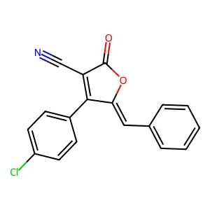 4-(4-Chlorophenyl)-2-oxo-5-(phenylmethylene)-2,5-dihydro-3-furancarbonitrile structure