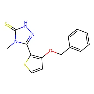 5-[3-(benzyloxy)-2-thienyl]-4-methyl-4H-1,2,4-triazol-3-ylhydrosulfide structure