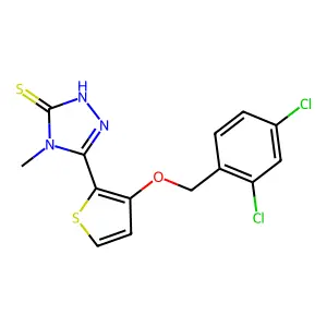 5-{3-[(2,4-dichlorobenzyl)oxy]-2-thienyl}-4-methyl-4H-1,2,4-triazole-3-thiol structure