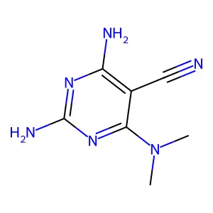 2,4-Diamino-6-(dimethylamino)pyrimidine-5-carbonitrile structure