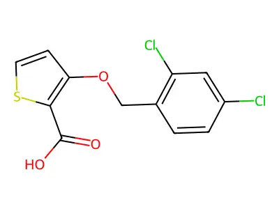3-[(2,4-dichlorophenyl)methoxy]thiophene-2-carboxylic Acid structure