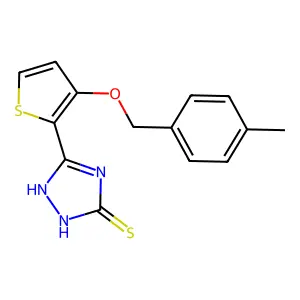 5-{3-[(4-methylbenzyl)oxy]-2-thienyl}-4H-1,2,4-triazol-3-ylhydrosulfide structure