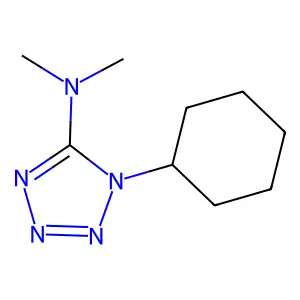 1-cyclohexyl-N,N-dimethyl-1H-1,2,3,4-tetraazol-5-amine structure