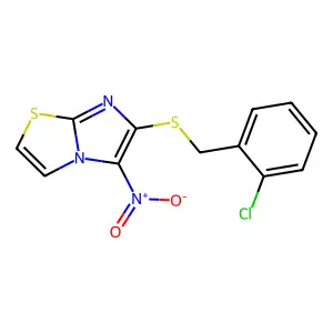 2-Chlorobenzyl 5-nitroimidazo[2,1-b][1,3]thiazol-6-yl sulfide structure