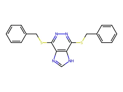 4,7-bis(benzylsulfanyl)-1H-imidazo[4,5-d]pyridazine structure