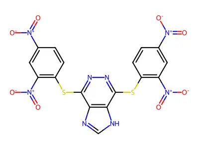 4,7-bis[(2,4-dinitrophenyl)sulfanyl]-1H-imidazo[4,5-d]pyridazine structure