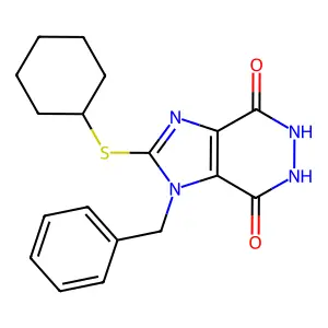 1-benzyl-2-(cyclohexylsulfanyl)-5,6-dihydro-1h-imidazo[4,5-d]pyridazine-4,7-dione structure