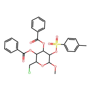 [4-benzoyloxy-2-(chloromethyl)-6-methoxy-5-(4-methylphenyl)sulfonyloxyoxan-3-yl] benzoate structure