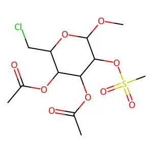 [4-Acetyloxy-2-(chloromethyl)-6-methoxy-5-methylsulfonyloxyoxan-3-yl] acetate structure