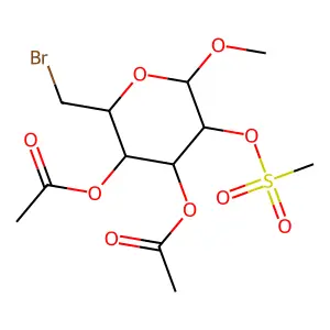 [4-Acetyloxy-2-(bromomethyl)-6-methoxy-5-methylsulfonyloxyoxan-3-yl] acetate structure
