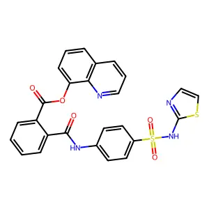8-Quinolyl 2-(((4-((thiazole-2-ylamino)sulphonyl)phenyl)amino)carbonyl)benzoate structure