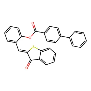 [2-[(Z)-(3-oxo-1-benzothiophen-2-ylidene)methyl]phenyl] 4-phenylbenzoate structure