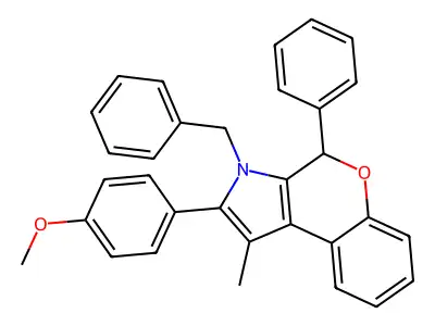 3-benzyl-2-(4-methoxyphenyl)-1-methyl-4-phenyl-4H-chromeno[3,4-b]pyrrole structure