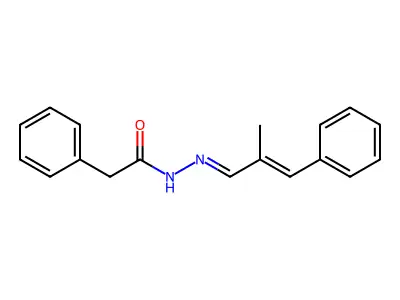 N-[(2-methyl-3-phenylprop-2-enylidene)amino]-2-phenylacetamide structure