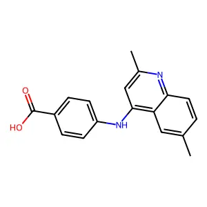 4-[(2,6-dimethylquinolin-4-yl)amino]benzoic Acid structure