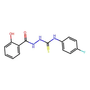 N-(4-fluorophenyl)-2-(2-hydroxybenzoyl)hydrazinecarbothioamide structure