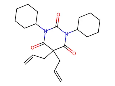 1,3-Dicyclohexyl-5,5-diallylbarbituric acid structure