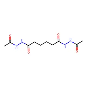 Hexanedioic acid, 1,6-bis(2-acetylhydrazide) structure
