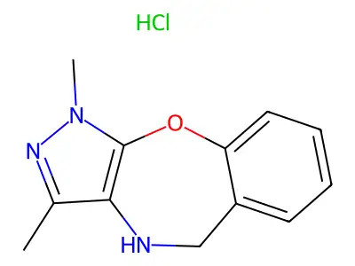 4,5-Dihydro-1,3-dimethyl-1,H-pyrazolo-(3,4-b)(1,4)-benzoxazepine structure