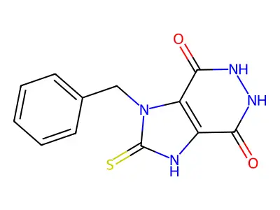 1-Benzyl-2-mercapto-1H-imidazo(4,5-d)pyridazine-4,7-diol structure