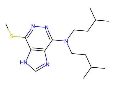 N,N-bis(3-methylbutyl)-4-methylsulfanyl-3H-imidazo[4,5-d]pyridazin-7-amine structure