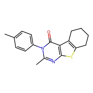 (1)Benzothieno(2,3-d)pyrimidin-4-one, 5,6,7,8-tetrahydro-2-methyl-3-(p-tolyl)- structure
