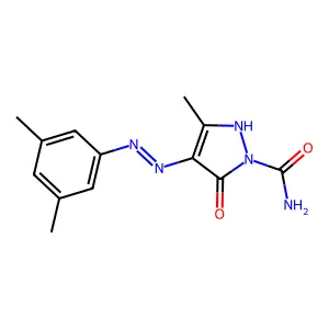 4,5-Dioxo-3-methyl-2-pyrazoline-1-carboxamide 4-(3,5-xylylhydrazone) structure