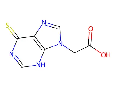 2-(6-sulfanylidene-3H-purin-9-yl)acetic acid structure