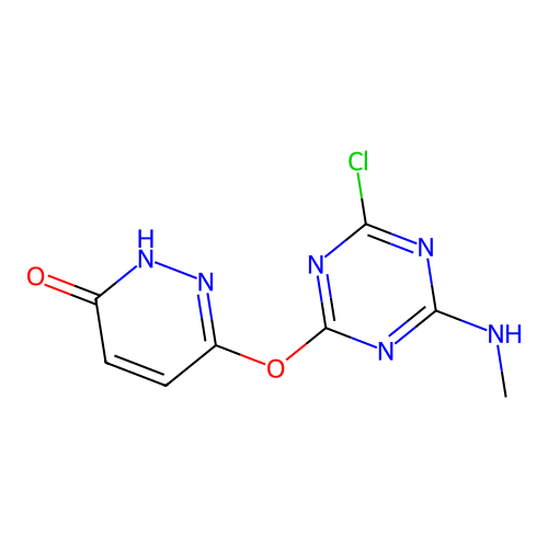 6-((4-Chloro-6-(methylamino)-1,3,5-triazin-2-yl)oxy)pyridazin-3-ol structure